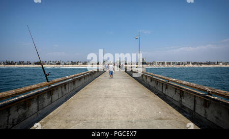 Los Angeles, United States of America - July 16, 2017: People at the Venice Beach Pier. Stock Photo