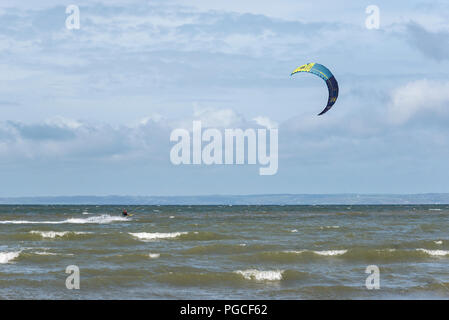 Kite surfer at West Shore beach, Llandudno, North Wales, UK Stock Photo