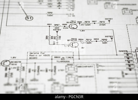 electronic circuit diagram Stock Photo