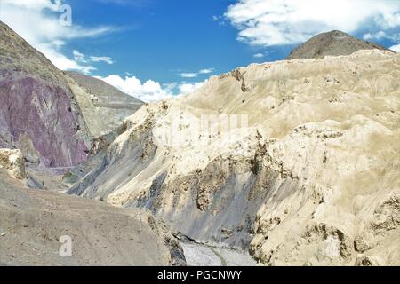 Moon land situated between leg and Shrinagr on NHD1 Highway. Beautiful image with Sand and pink stones. Stock Photo