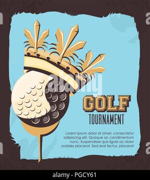 golden trophy golf tournament vector illustration design Stock Vector