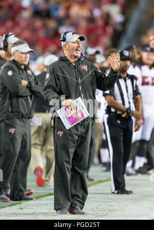 Tampa Bay Buccaneers Head Coach Todd Bowles Right Watches Players Run tampa-bay-buccaneers-head-coach-todd-bowles-right-watches-players-run