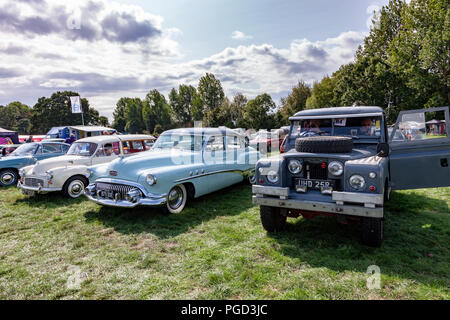 Earls Barton, Northamptonshire. U.K. 25th August 2018. Earls Barton Transport Show over the August bank holiday weekend with lots of old and interesting vehicles on show, foot fall was slow today  because of the heavy showers, though most of the day was bright and sunny. Credit: Keith J Smith./Alamy Live News Stock Photo