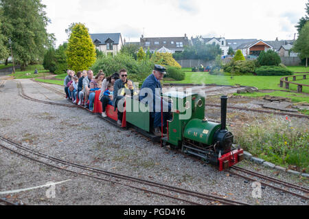 Strathaven, Scotland, UK. 25th August, 2018. Strathaven Miniature Railway at the  Strathaven Balloon Festival celebrating its 20th Anniversary and is held in the award winning John Hastie Park. Credit: Skully/Alamy Live News Stock Photo