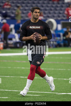 August 25, 2018: San Francisco 49ers defensive lineman Cassius Marsh (54)  during NFL football preseason game action between the San Francisco 49ers  and the Indianapolis Colts at Lucas Oil Stadium in Indianapolis