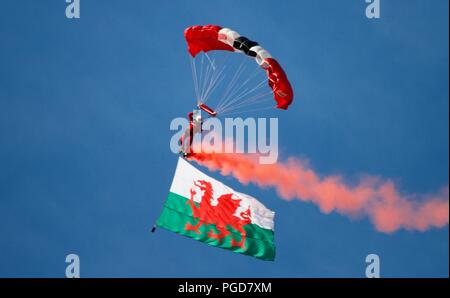 Rhyl, UK. 25th Aug, 2018. Rhyl,UK Rhyl Airshow celebrates 10th Anniversary with weekend of flying displays from the Raf credit Ian Fairbrother/Alamy Live news Credit: IAN Fairbrother/Alamy Live News Stock Photo