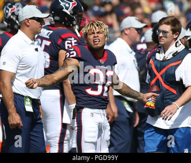 August 25, 2018 Los Angeles, CA.Houston Texans defensive back Tyrann  Mathieu (32) in the pocket during the NFL Houston Texans vs Los Angeles  Rams at the Los Angeles Memorial Coliseum in Los