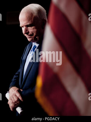 Washington, District of Columbia, USA. 12th Apr, 2011. Senator JOHN MCCAIN (R-AZ) during a news conference to introduce the ''Commercial Privacy Bill of Rights Act of 2011, '' which establishes a framework to protect the personal information of all Americans both online and offline. Credit: Pete Marovich/ZUMAPRESS.com/Alamy Live News Stock Photo