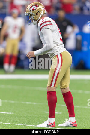 August 25, 2018: San Francisco 49ers defensive back Richard Sherman (25)  during NFL football preseason game action between the San Francisco 49ers  and the Indianapolis Colts at Lucas Oil Stadium in Indianapolis