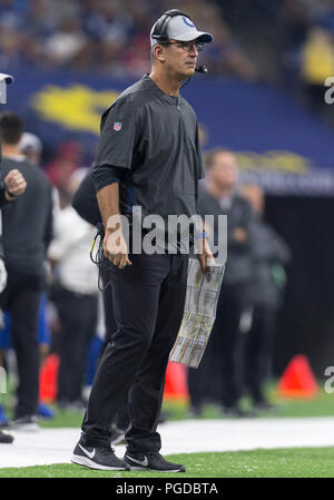 August 25, 2018: San Francisco 49ers defensive lineman Cassius Marsh (54)  during NFL football preseason game action between the San Francisco 49ers  and the Indianapolis Colts at Lucas Oil Stadium in Indianapolis