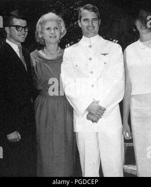 Washington, DC - (FILE) -- Photo from the office of United States Senator John McCain (Republican of Arizona), the presumptive 2008 Republican nominee for President of the United States, taken on July 3, 1965 in Philadelphia showing his mother, Roberta McCain, left center, and her son John S. McCain III, right center.Credit: Courtesy Sen. McCain via CNP - NO WIRE SERVICE - Photo: Courtesy Sen.Mccain/Consolidated News Photos/Courtesy Sen. McCain via CNP | usage worldwide Stock Photo