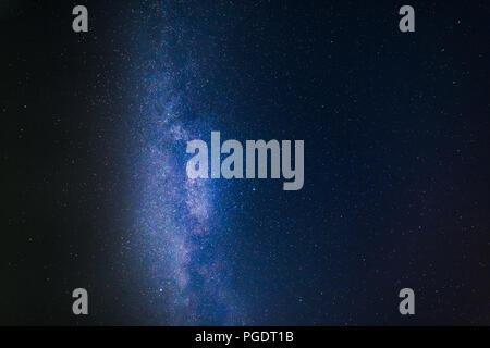 Amazing blue milky way with million stars Stock Photo