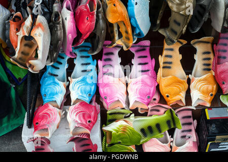 Colorful Dolphins Fish Shoes for Sale in Bangkok Thailand Stock Image -  Image of decoration, flop: 218326811