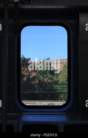 The mainline run as seen thru a commuter train window on the CTA Yellow ...