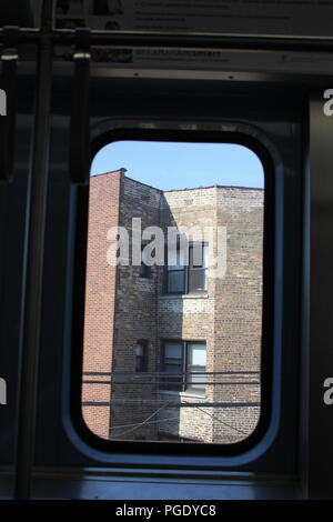 The mainline run as seen thru a commuter train window on the CTA Yellow ...