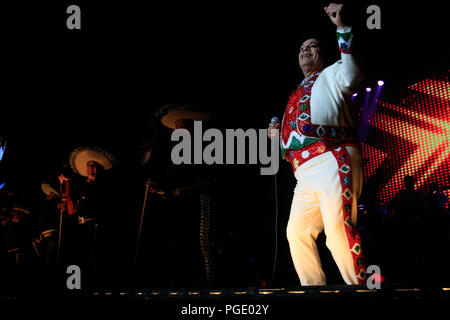 The Mexican singer Juan Gabriel, during his concert on the night of independence scream of Mexico held at The Axis Powered by Monster at Hollywood Stock Photo