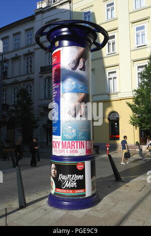 Morris column, advertising column, Budapest, Hungary Stock Photo