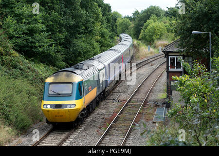 Great Western Railway HST train at Norton Junction, near Worcester, Worcestershire, UK Stock Photo