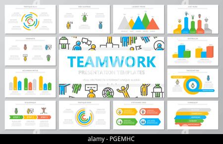 Human resources and business organization management multipurpose presentation templates and infographics elements on white background. Use for business annual report, flyer, corporate marketing, leaflet, advertising, brochure. Stock Vector