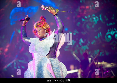 English electronic music duo Basement Jaxx performing at the Night Of The Proms, in Antwerp (Belgium, 14/11/2015) Stock Photo