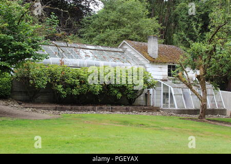 Greenhouse on the grounds of Chateau Ste. Michelle, Washington State's oldest winery, located in Woodinville, Washington, near Seattle. Stock Photo