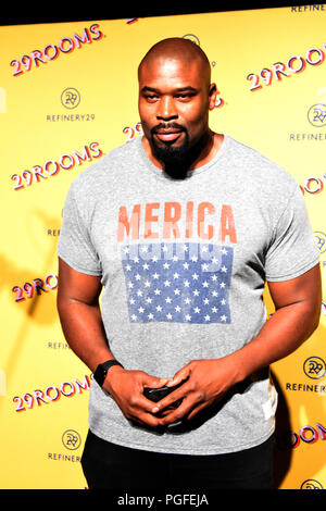 Red Carpet Arrivals for the Opening Night at the Inaugural 'Refinery29's 29rooms: Turn It Into Art' Event in Chicago, IL, USA on July 25, 2018  Featuring: Israel Idonije Where: Chicago, Illinois, United States When: 25 Jul 2018 Credit: Adam Bielawski/WENN.com Stock Photo