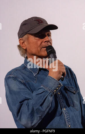 SULZBACH, AUGUST 25 2018: Actor Terence Hill (*1939) presents his newest movie 'My Name is Thomas' in Sulzbach, Germany as part of a film tour Credit: Markus Wissmann/Alamy Live News Stock Photo