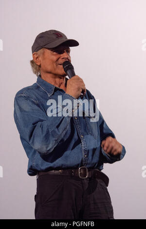 SULZBACH, AUGUST 25 2018: Actor Terence Hill (*1939) presents his newest movie 'My Name is Thomas' in Sulzbach, Germany as part of a film tour Credit: Markus Wissmann/Alamy Live News Stock Photo