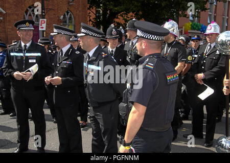 medals pride lgbt manchester uniform police parade officer alamy