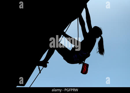 Palembang, Indonesia. 26th Aug, 2018. /Futaba Ito (JPN) Sport Climbing : Women's Combined Final Lead at Jakabaring Sport Center Sport Climbing during the 2018 Jakarta Palembang Asian Games in Palembang, Indonesia . Credit: Yohei Osada/AFLO SPORT/Alamy Live News Stock Photo