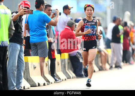 Jakarta, Indonesia. 26th Aug, 2018. Hanae Tanaka (JPN) Athletics - Marathon : Women's Marathon at Jakarta city during the 2018 Jakarta Palembang Asian Games in Jakarta, Indonesia . Credit: Naoki Nishimura/AFLO SPORT/Alamy Live News Stock Photo