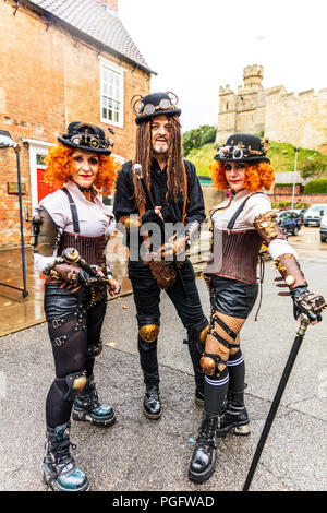 Lincoln, UK. 26 August 2018. The Asylum Steampunk Festival is the largest and longest running steampunk festival in the Solar System, at Lincoln city UK England, 26/08/2018, attracting participants from around the globe. It takes place over the August Bank Holiday weekend in the historic City of Lincoln. Credit: Iconic Cornwall/Alamy Live News Stock Photo