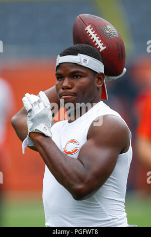 Illinois, USA. 25 August 2018. Bears #29 Tarik Cohen in action before the NFL Game between the Kansas City Chiefs and Chicago Bears at Soldier Field in Chicago, IL. Photographer: Mike Wulf Credit: Cal Sport Media/Alamy Live News Stock Photo