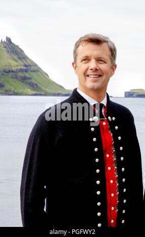 Bour, Faroe Islands, Denmark. 26th Aug, 2018. Crown Prince Frederik of Denmark at Bour, on August 26, 2018, to attend a lunch on the last of the 4 days visit to the Faroe Islands Photo : Albert Nieboer/ Netherlands OUT/Point de Vue OUT | Credit: dpa/Alamy Live News Stock Photo