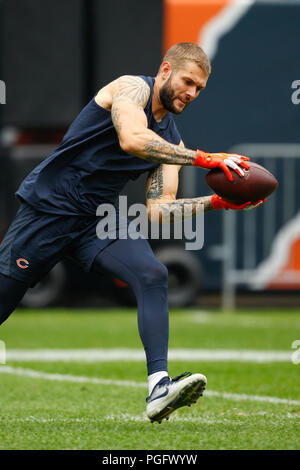 Illinois, USA. 25 August 2018. Bears #19 Tanner Gentry warms up before the NFL Game between the Kansas City Chiefs and Chicago Bears at Soldier Field in Chicago, IL. Photographer: Mike Wulf Credit: Cal Sport Media/Alamy Live News Stock Photo