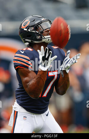 Illinois, USA. 25 August 2018. Bears #17 Anthony Miller in action before the NFL Game between the Kansas City Chiefs and Chicago Bears at Soldier Field in Chicago, IL. Photographer: Mike Wulf Credit: Cal Sport Media/Alamy Live News Stock Photo