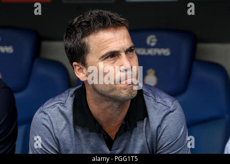 Barcelona, Spain. 26 August 2018.  La Liga football, Espanyol versus Valencia; Joan Francesc Ferrer Rubi manager of RCD Espanyol Credit: Action Plus Sports Images/Alamy Live News Credit: Action Plus Sports Images/Alamy Live News Stock Photo