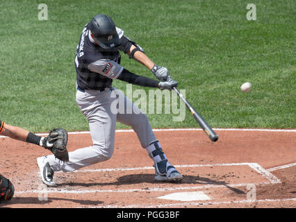 Baltimore, United States. 29th July, 2023. New York Yankees Catcher Kyle  Higashioka (66) leads off the top of the third inning, waiting for the  pitch against the Baltimore Orioles on July 29th