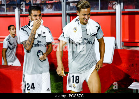 Dani Ceballos from Spain of Real Madrid and 18 Marcos Llorente from Spain of Real Madrid during the La Liga game between Girona FC against Real Madrid in Montilivi Stadium at Girona, on 26 of August of 2018, Spain. 26th Aug, 2018. Credit: AFP7/ZUMA Wire/Alamy Live News Stock Photo