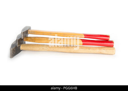 Hardware tools set of three hammers on a white background Stock Photo