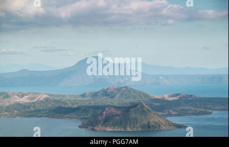 A landscape photo of the smallest volcano in the world, Taal Volcano taken at Tagaytay City, Philippines. Stock Photo