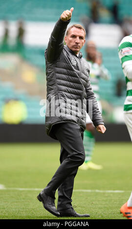 Celtic manager Brendan Rodgers waves to the fans after the William Hill ...