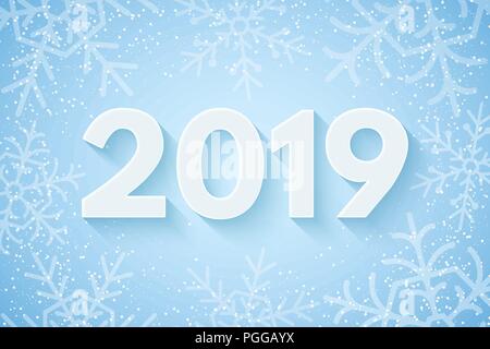 New Year Congratulation Card With Numbers 2018 On Winter