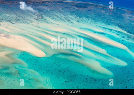 Beautiful view of Quirimbas archipilago in Mozambique from above Stock Photo