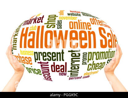 Halloween sale word cloud sphere concept on white background Stock Photo