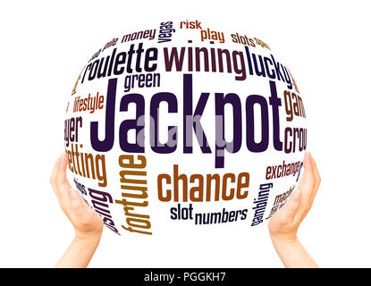 Jackpot word cloud sphere concept on white background. Stock Photo