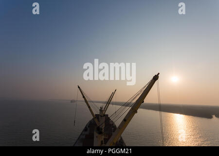 The Port of Mongla is the second busiest seaport of Bangladesh. It is located in Bagerhat District in the southwestern part of the country. Stock Photo