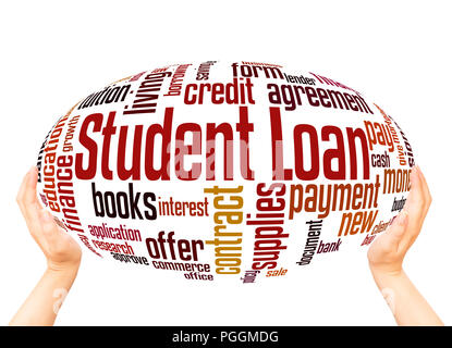 Student loan word cloud concept on white background. Stock Photo