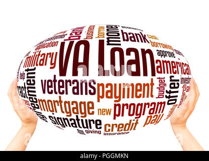 VA loan word cloud hand sphere concept on white background. Stock Photo