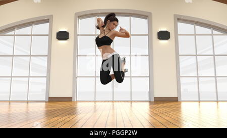 Performing Arts with Woman Dancing in Class Stock Photo